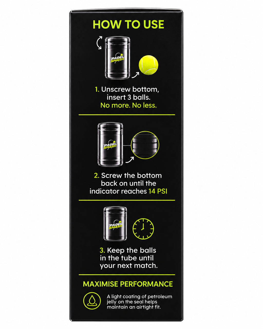 Padel Smash Ball Pressuriser – 3 Ball Pressure Saver